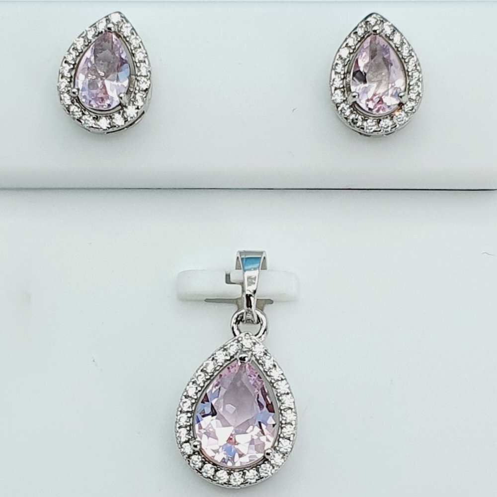 "925 Sterling Silver Cubic Zircon Jewelry Set, UU1P7A7053